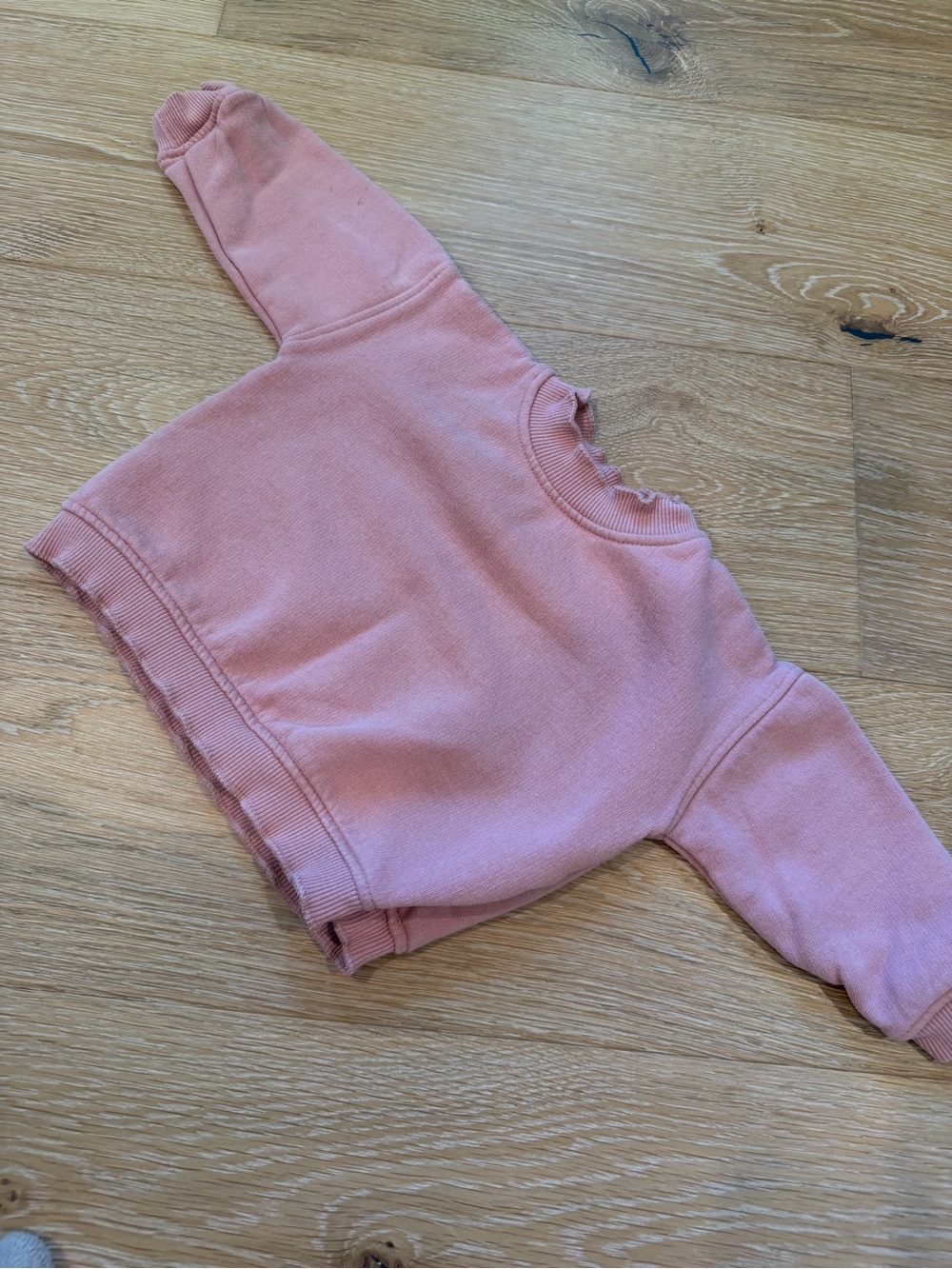 Zara pink ruffle neck Boxy sweatshirt